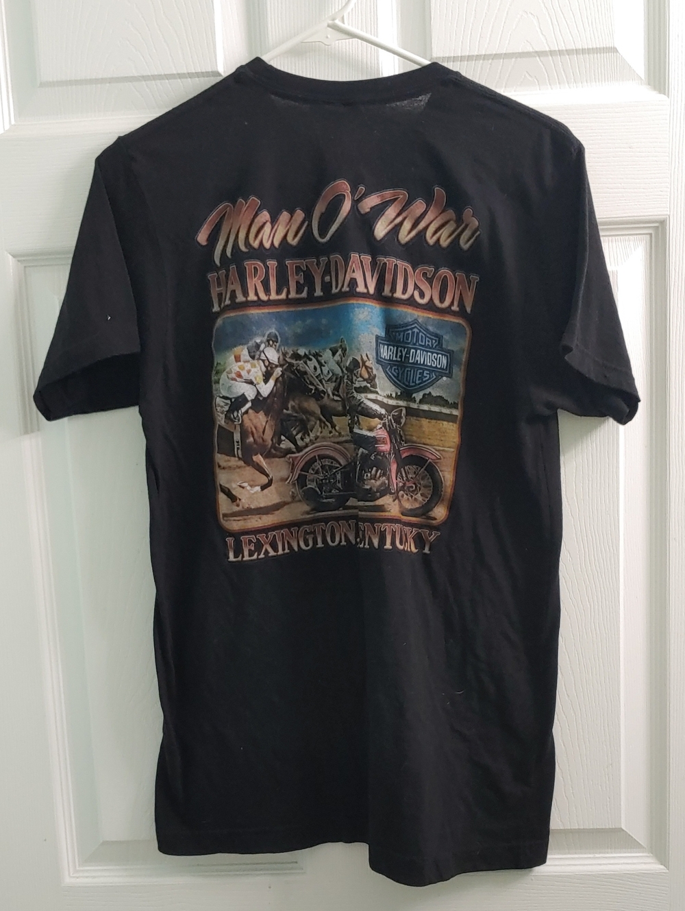 Harley Davidson T Shirt Kentucky Derby Race Horse Black Tee Unisex Size M